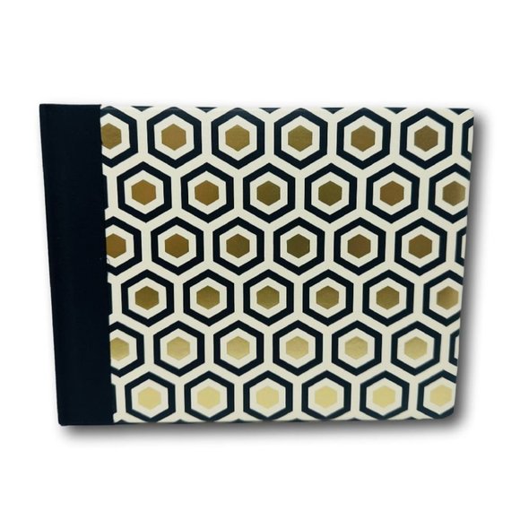 Hallmark Guest Book Geometric Gold Foil Multi Occasion Open House Party Memorial - Picture 1 of 4